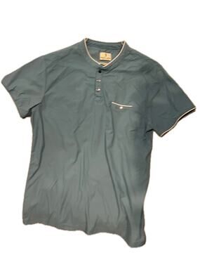 Scott James England Light Blue Snap Polo Mens Large
